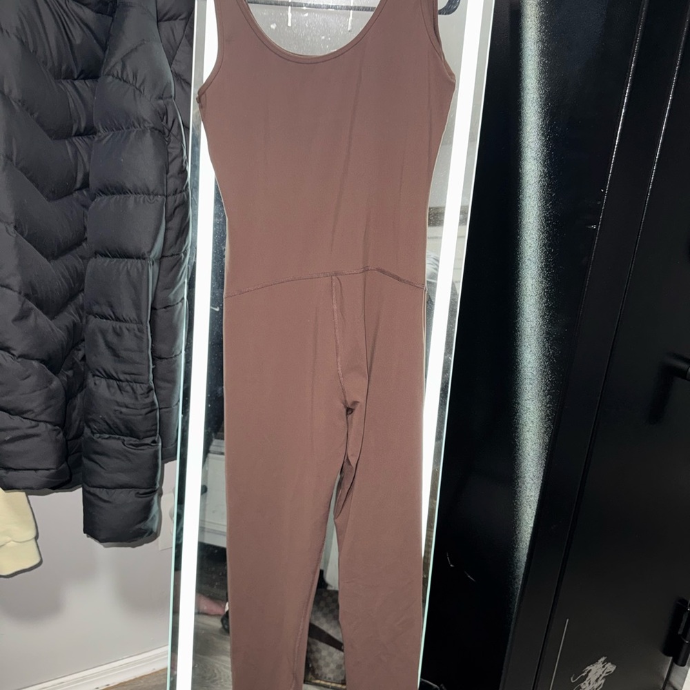 Target Women's Brown Scoop Neck Sleeveless Jumpsuit